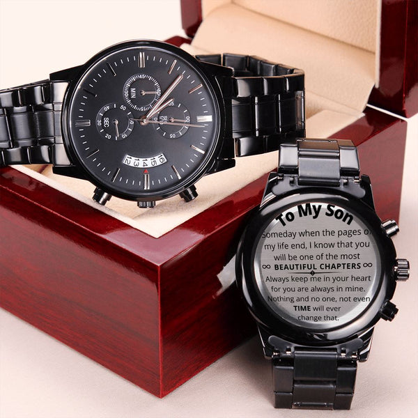musthave an extraordinary gift for an exceptional son chronograph black watch Jewelry ShineOn Fulfillment Luxury Box 