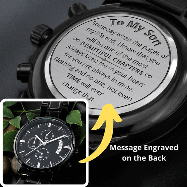 musthave an extraordinary gift for an exceptional son chronograph black watch Jewelry ShineOn Fulfillment Standard Box 