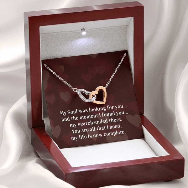 My Soul was looking for you... Interlocking hearts Necklace Jewelry ShineOn Fulfillment 