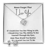 Never forget that I LOVE YOU - Love Knot Earring & Necklace Set! Jewelry ShineOn Fulfillment 