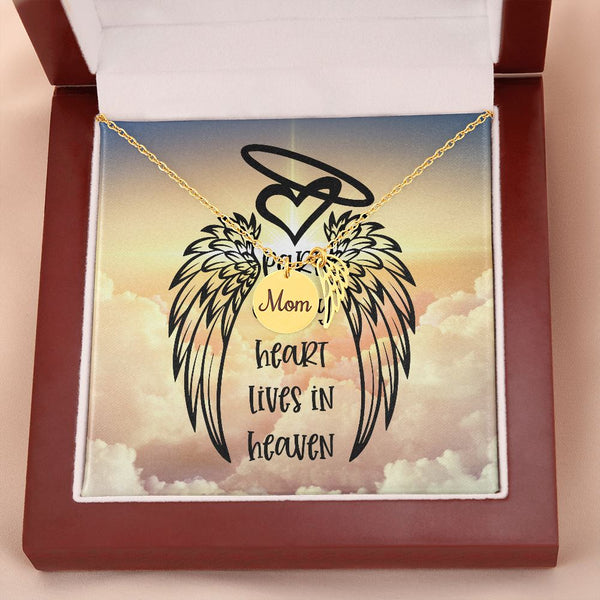 Part of my Heart lives in Heaven - Remembrance Necklace "Mom" Jewelry ShineOn Fulfillment 18k Yellow Gold Finish Luxury Box 