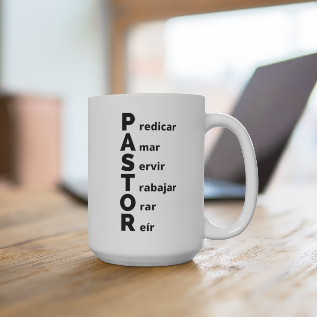 Taza de regalo para Pastor: Pastor: predicar... 15oz Ceramic Mug 15oz Mug Printify 