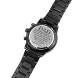 The best gift for your Dad -Engraved Design Black Chronograph Watch Jewelry ShineOn Fulfillment 