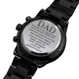 The best gift for your Dad -Engraved Design Black Chronograph Watch Jewelry ShineOn Fulfillment 