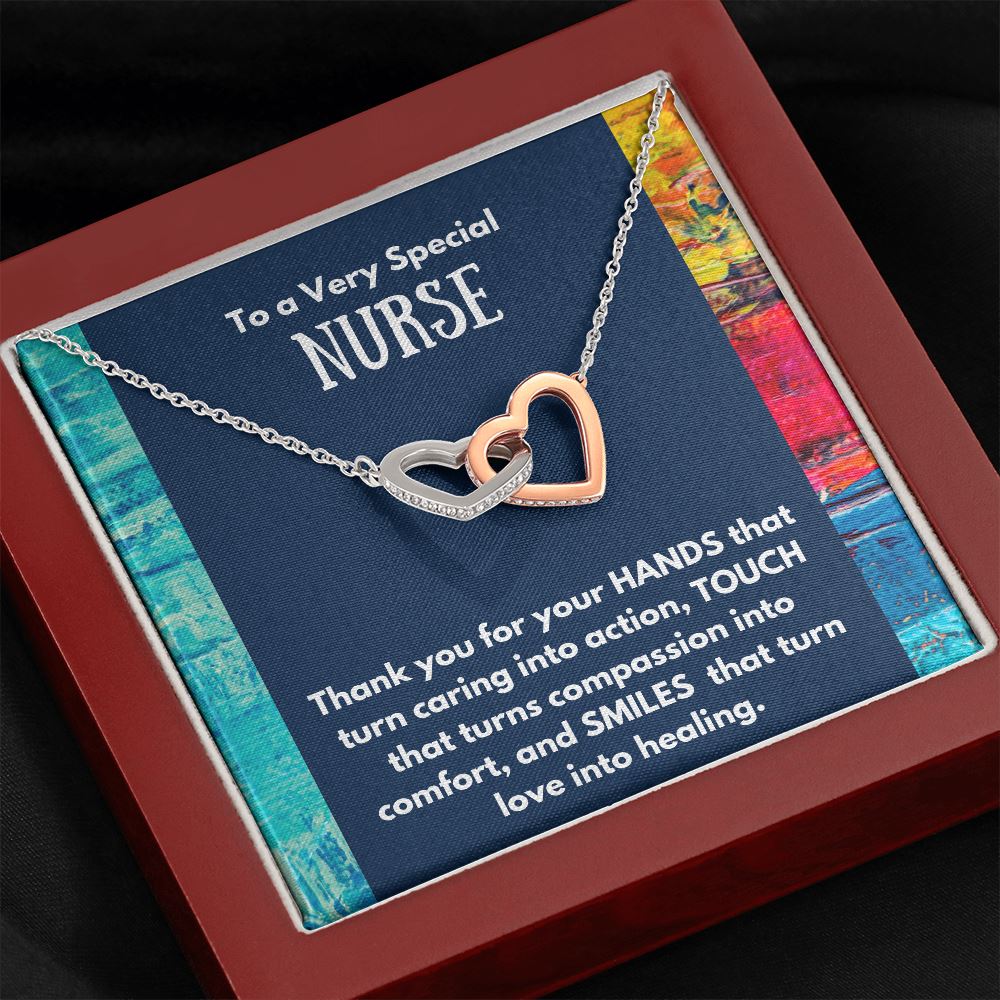 To a Very Special NURSE - Interlocked Hearts Necklace Jewelry ShineOn Fulfillment 