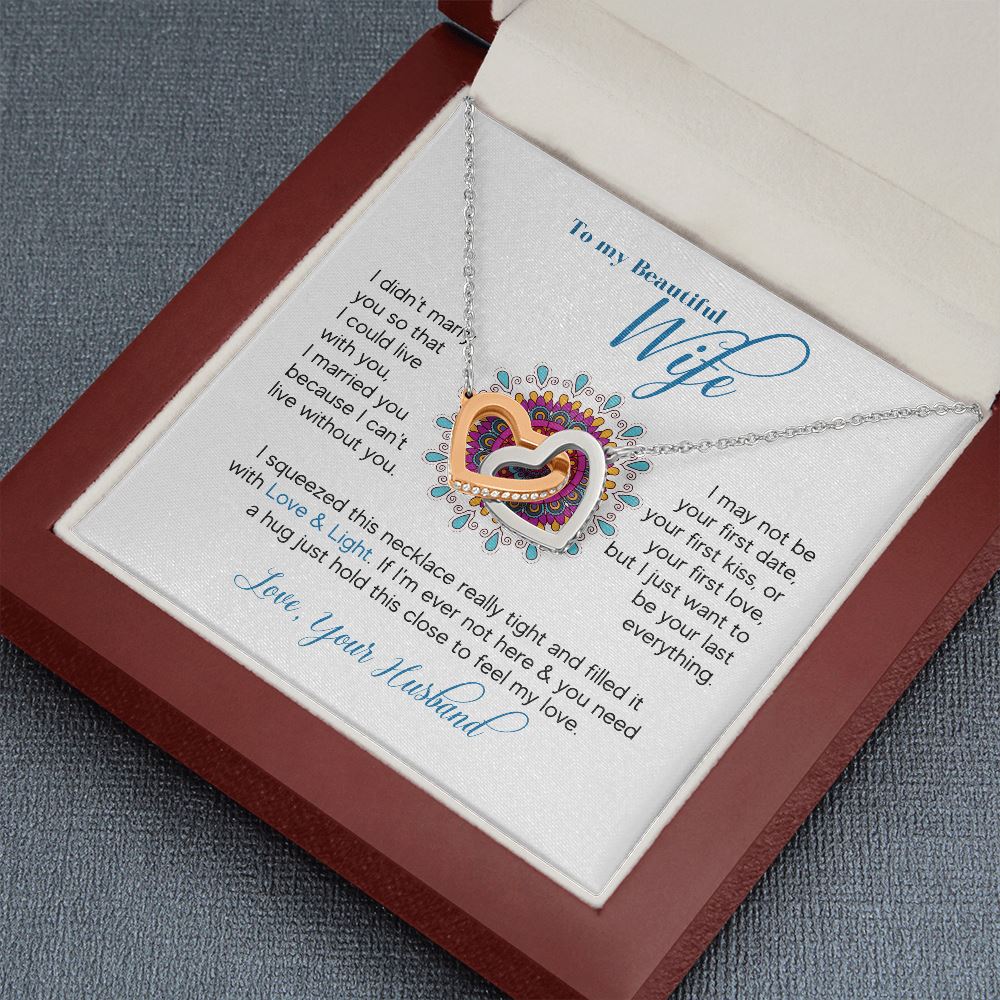 To m y beautiful Wife - Interlocking hearts Necklace Jewelry ShineOn Fulfillment 