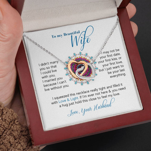 To m y beautiful Wife - Interlocking hearts Necklace Jewelry ShineOn Fulfillment 