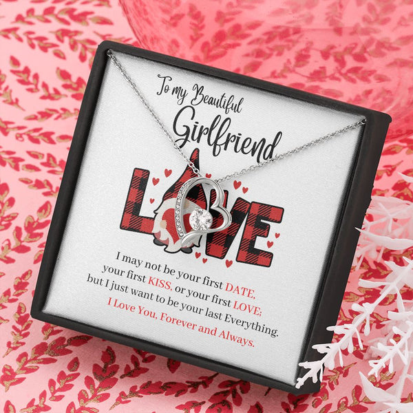 To my Beautiful Girlfriend - Forever Love Necklace Jewelry ShineOn Fulfillment 14k White Gold Finish Standard Box 