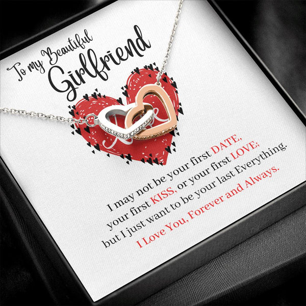 To my Beautiful Girlfriend - Interlocking Hearts Necklace Jewelry ShineOn Fulfillment 