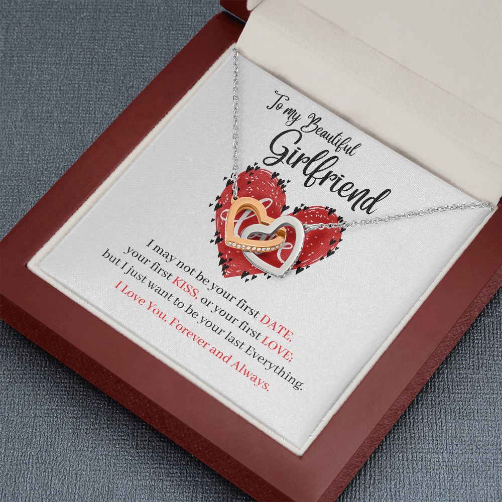 To my Beautiful Girlfriend - Interlocking Hearts Necklace Jewelry ShineOn Fulfillment 