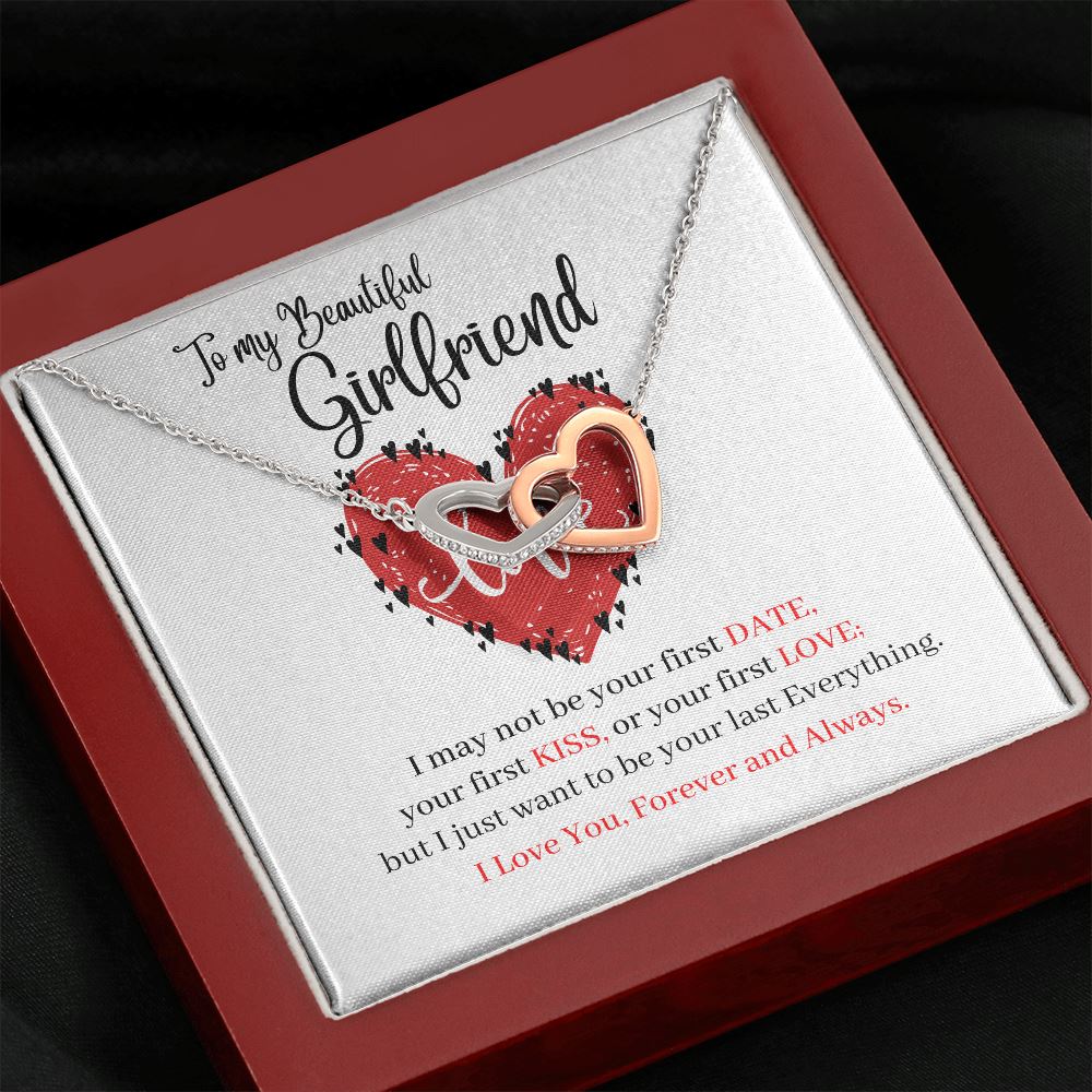 To my Beautiful Girlfriend - Interlocking Hearts Necklace Jewelry ShineOn Fulfillment 