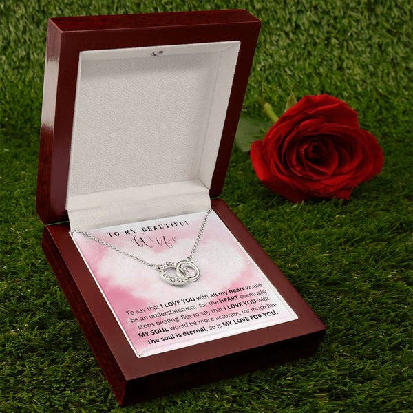 To my Beautiful Wife - The Perfect Pair Necklace Jewelry ShineOn Fulfillment 