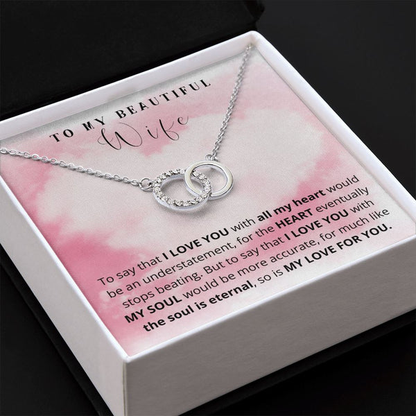 To my Beautiful Wife - The Perfect Pair Necklace Jewelry ShineOn Fulfillment 