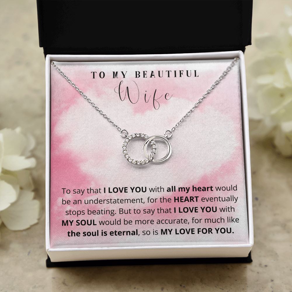 To my Beautiful Wife - The Perfect Pair Necklace Jewelry ShineOn Fulfillment 