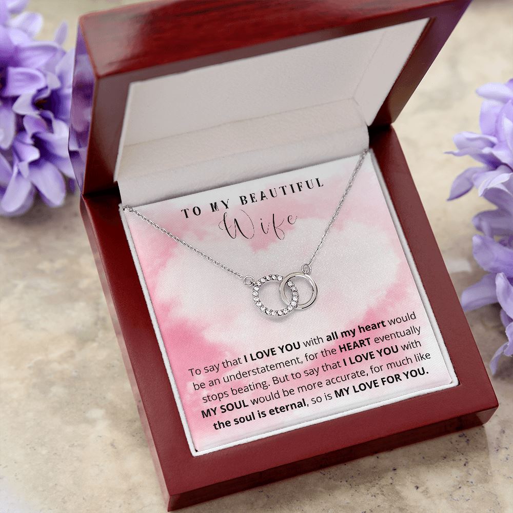 To my Beautiful Wife - The Perfect Pair Necklace Jewelry ShineOn Fulfillment 