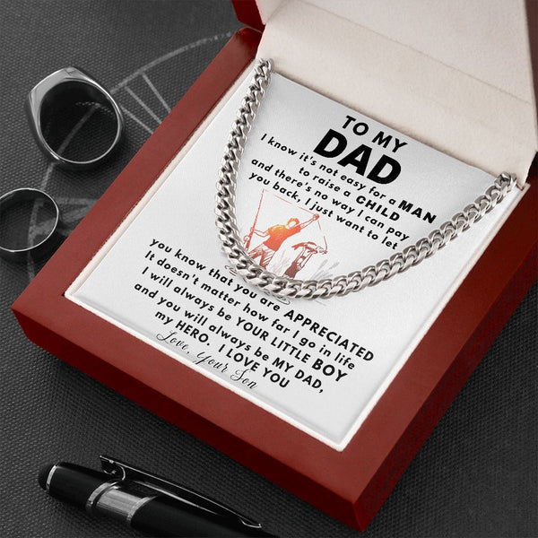 To my DAD, love your Son - Cuban Link Chain Necklace Jewelry ShineOn Fulfillment 