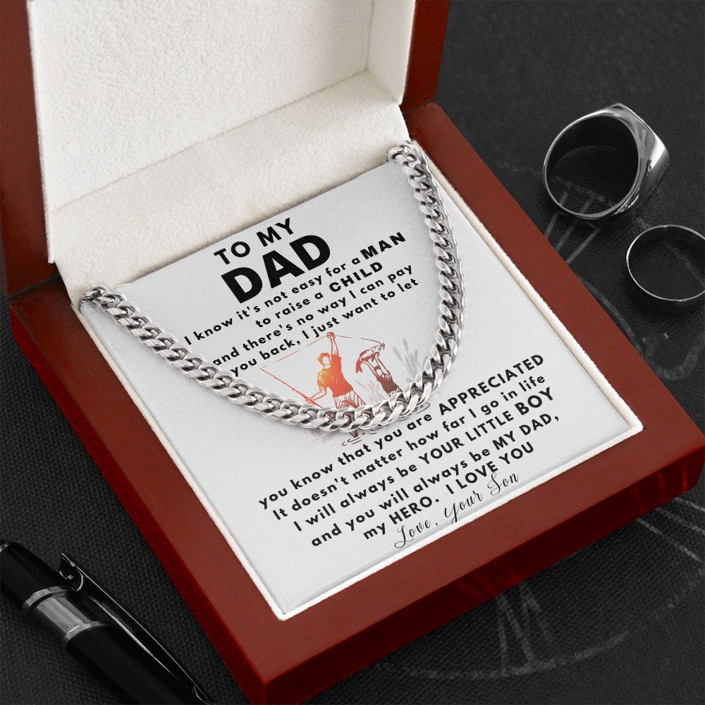 To my DAD, love your Son - Cuban Link Chain Necklace Jewelry ShineOn Fulfillment 