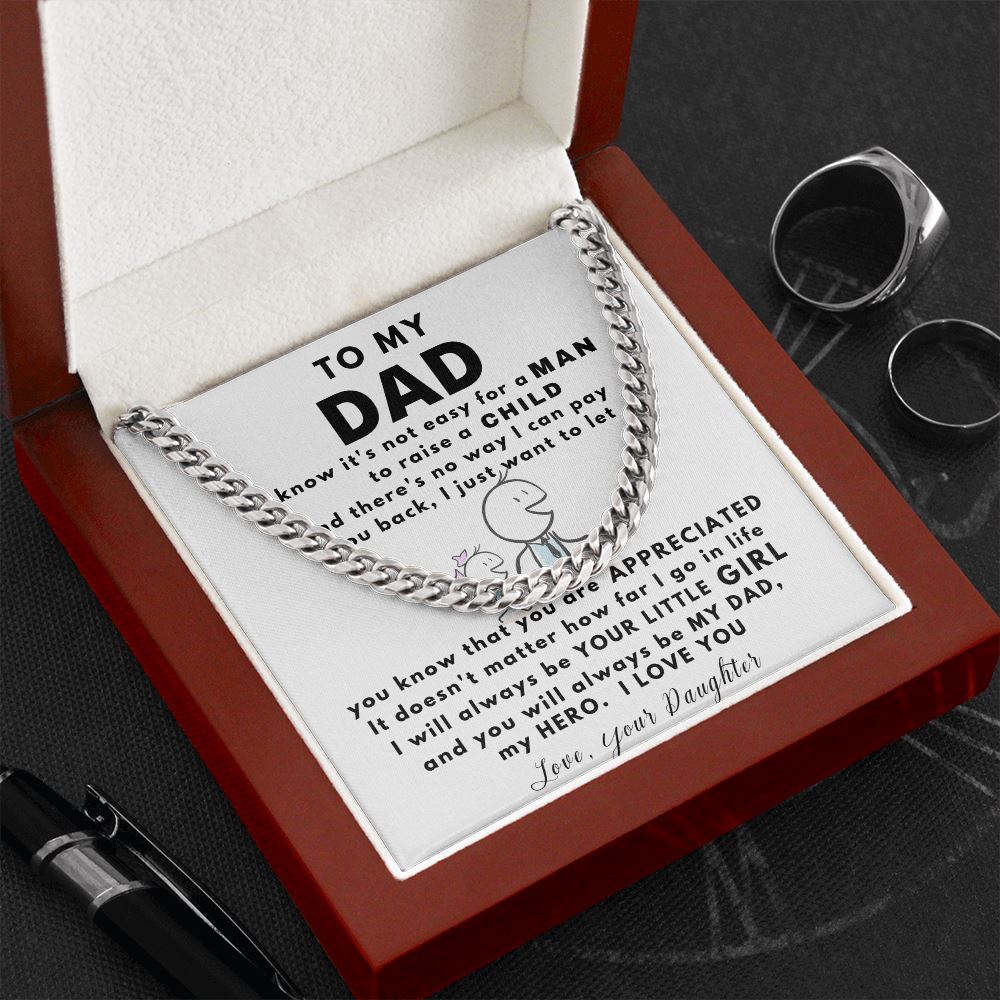 To my DAD, my Hero - Cuban Link Chain Necklace Jewelry ShineOn Fulfillment 