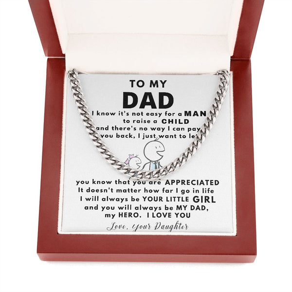 To my DAD, my Hero - Cuban Link Chain Necklace Jewelry ShineOn Fulfillment 