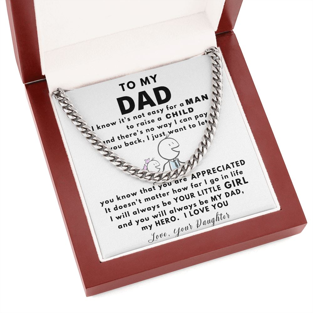 To my DAD, my Hero - Cuban Link Chain Necklace Jewelry ShineOn Fulfillment 