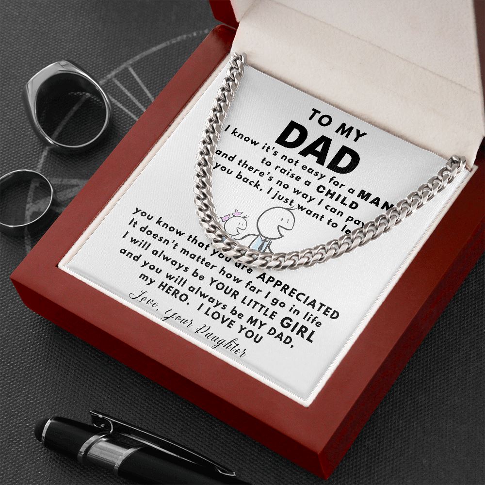 To my DAD, my Hero - Cuban Link Chain Necklace Jewelry ShineOn Fulfillment 