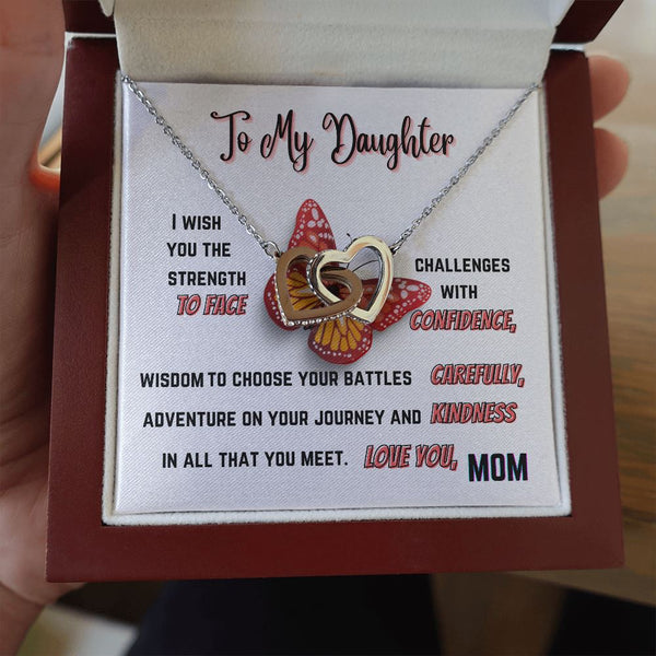 To my Daughter - I wish you the strength... - Interlocked Necklace Jewelry ShineOn Fulfillment Mahogany Style Luxury Box 