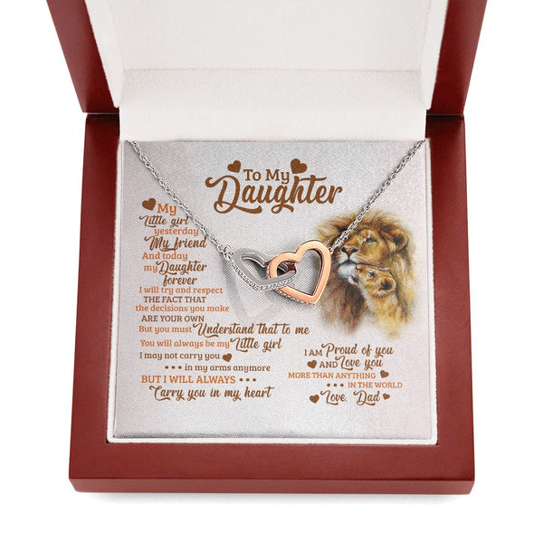 To My Daughter - Interlocked Heart - Love Dad Jewelry ShineOn Fulfillment 