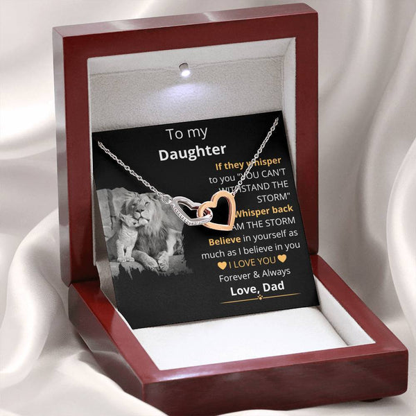 To My Daugther - Interlocking hearts Necklace Jewelry ShineOn Fulfillment 