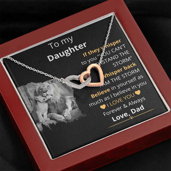 To My Daugther - Interlocking hearts Necklace Jewelry ShineOn Fulfillment 