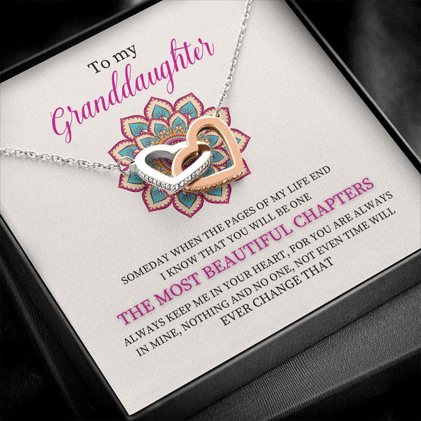 To my Granddaughter - Interlocking hearts Necklace Jewelry ShineOn Fulfillment 