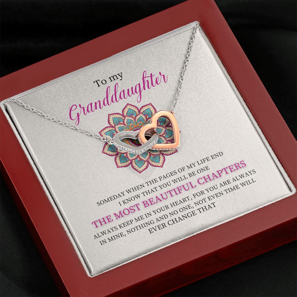 To my Granddaughter - Interlocking hearts Necklace