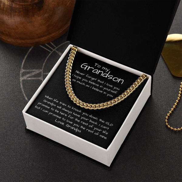 To my Grandson - Cuban Link Chain Necklace Jewelry ShineOn Fulfillment 