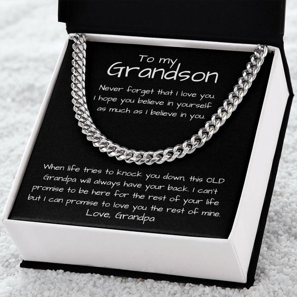 To my Grandson - Cuban Link Chain Necklace Jewelry ShineOn Fulfillment 