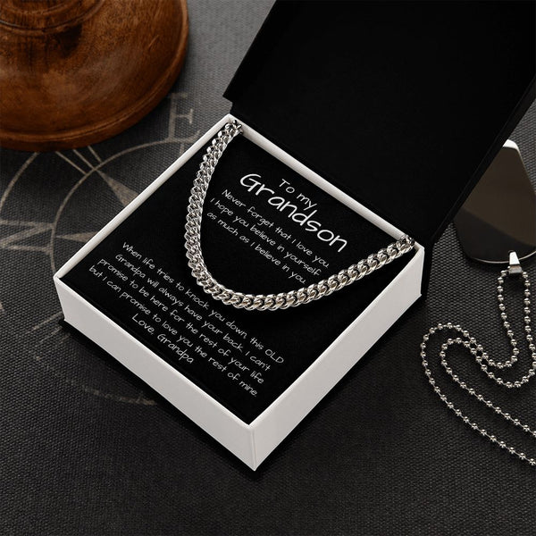 To my Grandson - Cuban Link Chain Necklace Jewelry ShineOn Fulfillment 