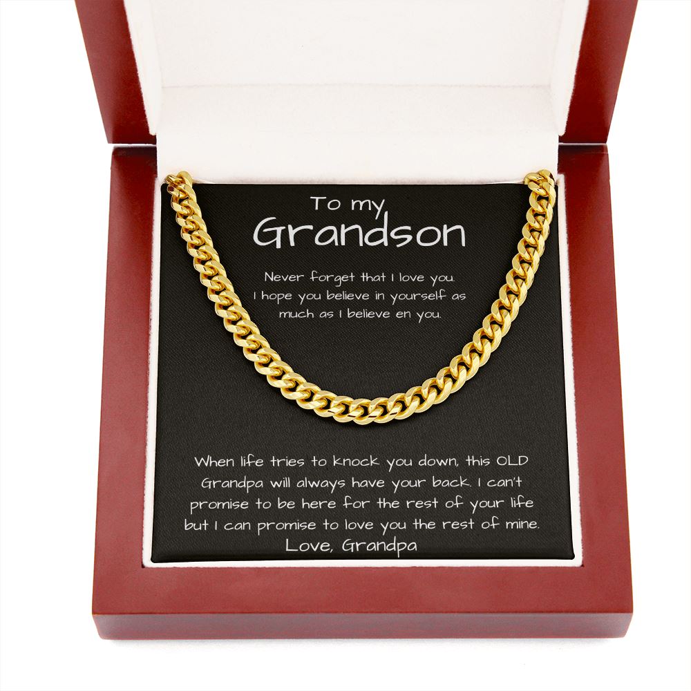 To my Grandson - Cuban Link Chain Necklace Jewelry ShineOn Fulfillment 