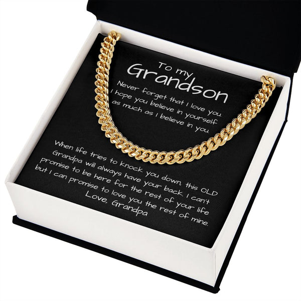 To my Grandson - Cuban Link Chain Necklace Jewelry ShineOn Fulfillment 