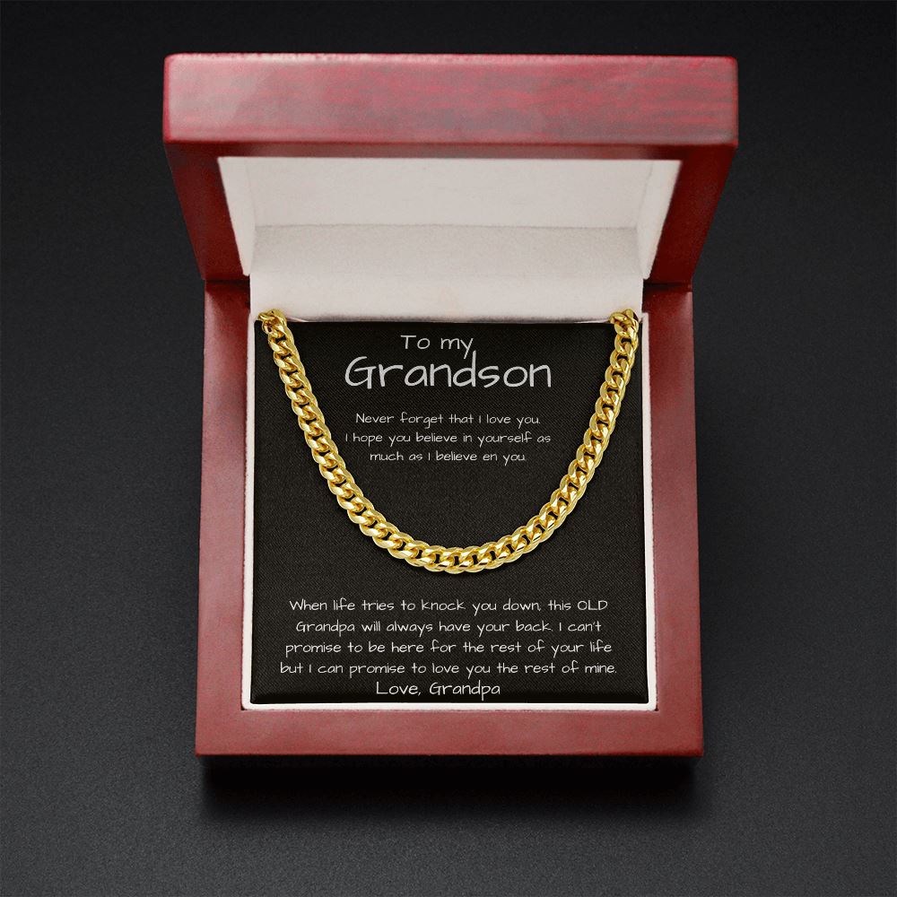 To my Grandson - Cuban Link Chain Necklace Jewelry ShineOn Fulfillment 