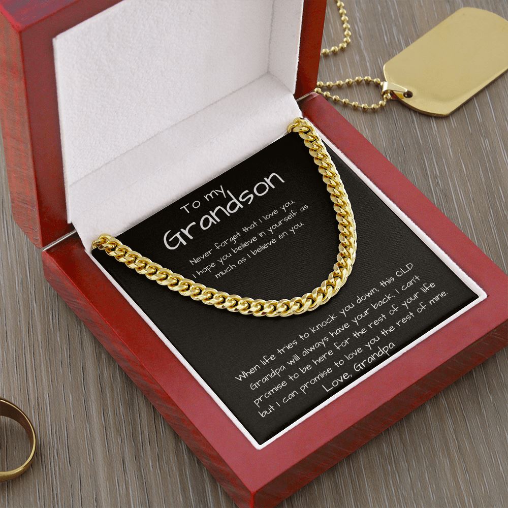 To my Grandson - Cuban Link Chain Necklace Jewelry ShineOn Fulfillment 