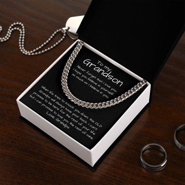 To my Grandson - Cuban Link Chain Necklace Jewelry ShineOn Fulfillment 