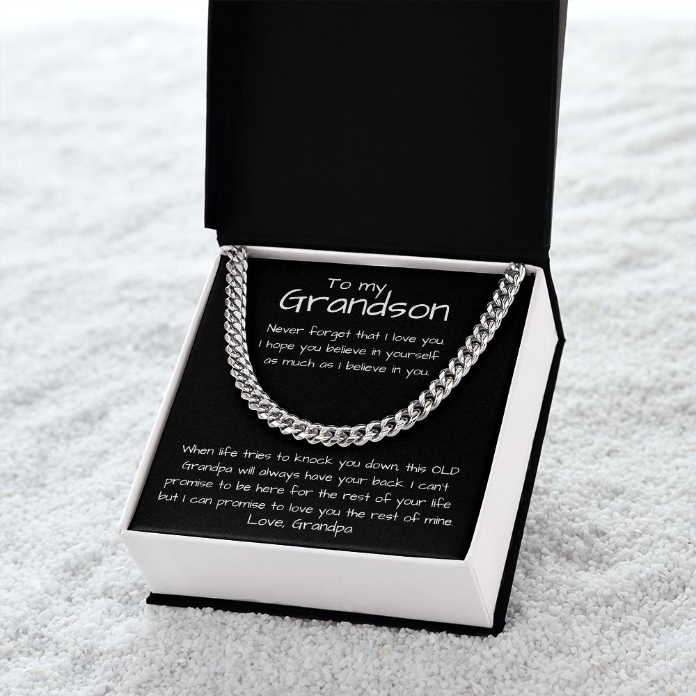 To my Grandson - Cuban Link Chain Necklace Jewelry ShineOn Fulfillment 