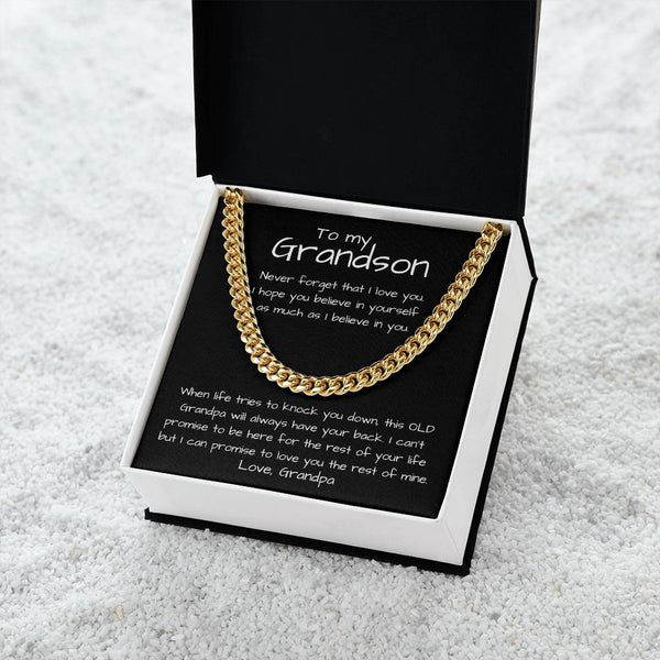 To my Grandson - Cuban Link Chain Necklace Jewelry ShineOn Fulfillment 