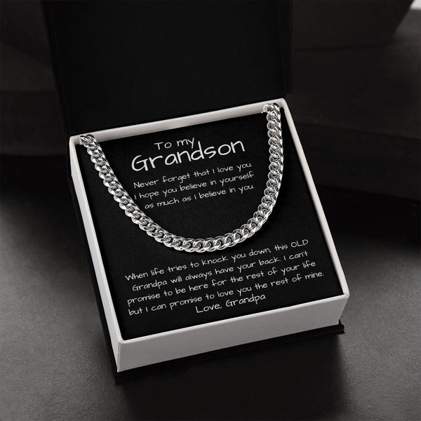 To my Grandson - Cuban Link Chain Necklace Jewelry ShineOn Fulfillment 