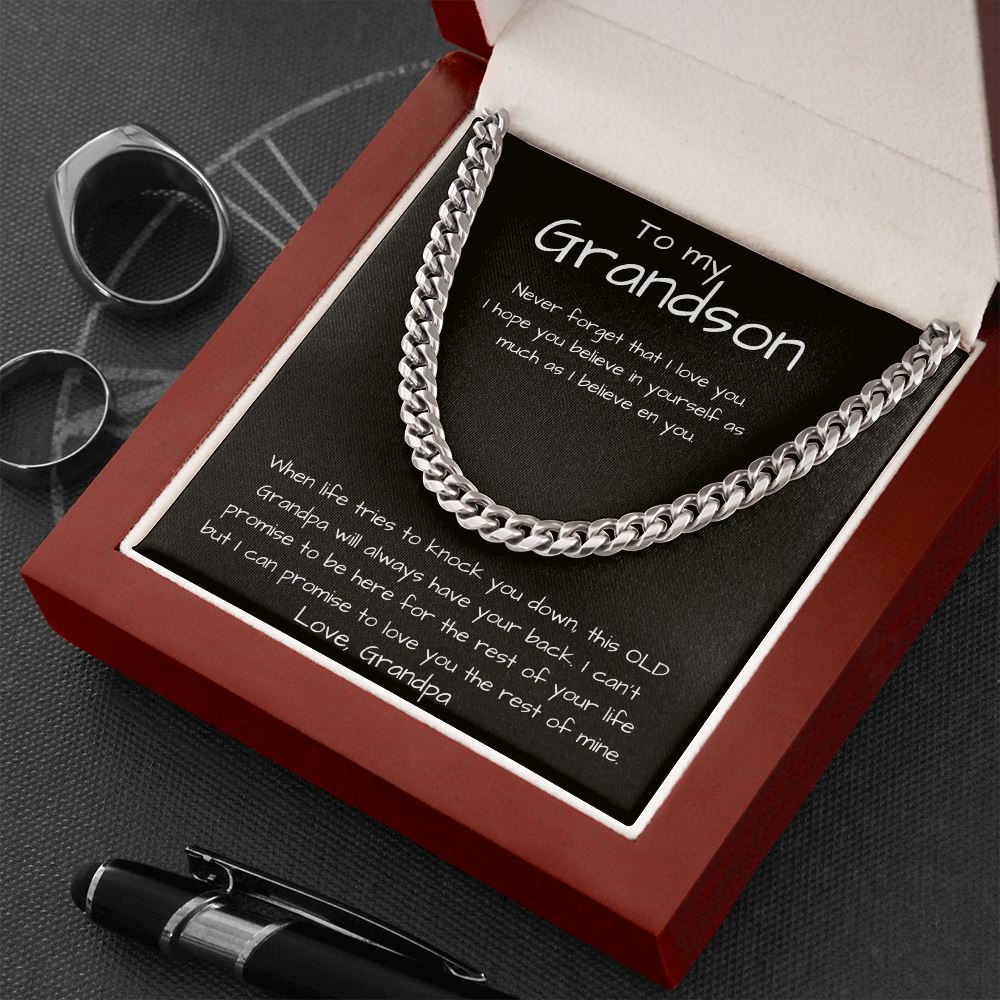 To my Grandson - Cuban Link Chain Necklace Jewelry ShineOn Fulfillment 