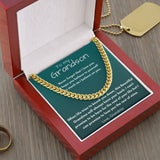 To my Grandson, love Grandma - Cuban Link Chain Necklace Jewelry ShineOn Fulfillment 