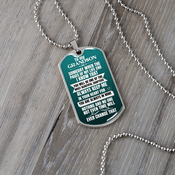 To my GRANDSON - Military Chain (Silver or Gold) Jewelry ShineOn Fulfillment 