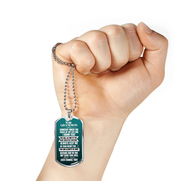 To my GRANDSON - Military Chain (Silver or Gold) Jewelry ShineOn Fulfillment 