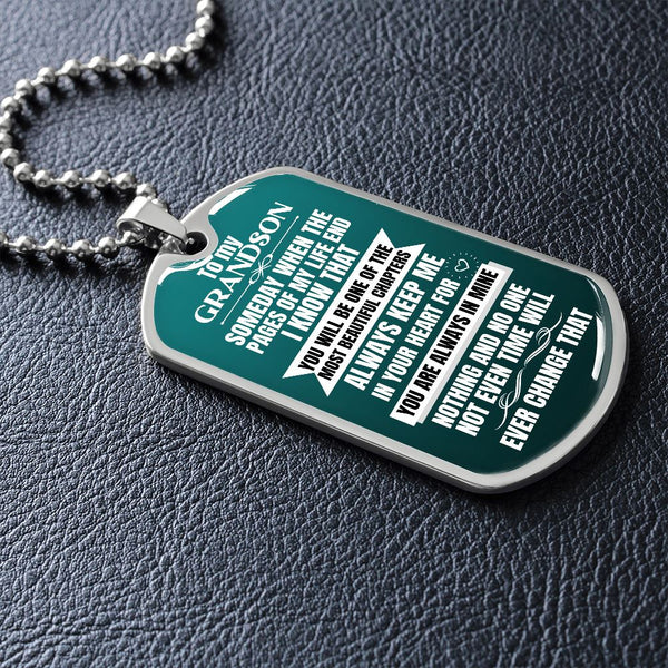 To my GRANDSON - Military Chain (Silver or Gold) Jewelry ShineOn Fulfillment 