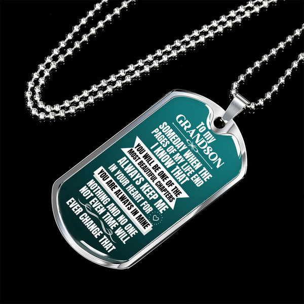 To my GRANDSON - Military Chain (Silver or Gold) Jewelry ShineOn Fulfillment 