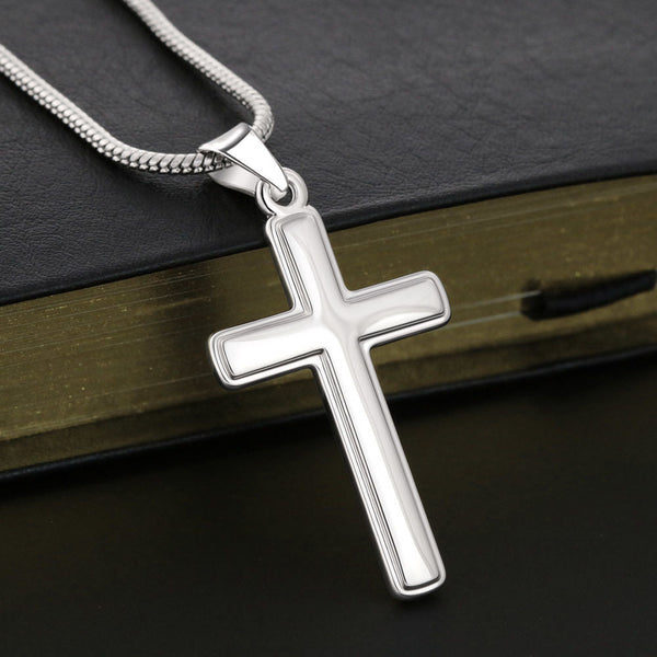 To my Grandson - Personalized Cross Necklace Jewelry ShineOn Fulfillment 