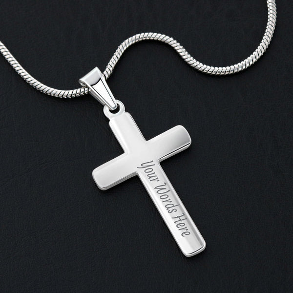 To my Grandson - Personalized Cross Necklace Jewelry ShineOn Fulfillment 